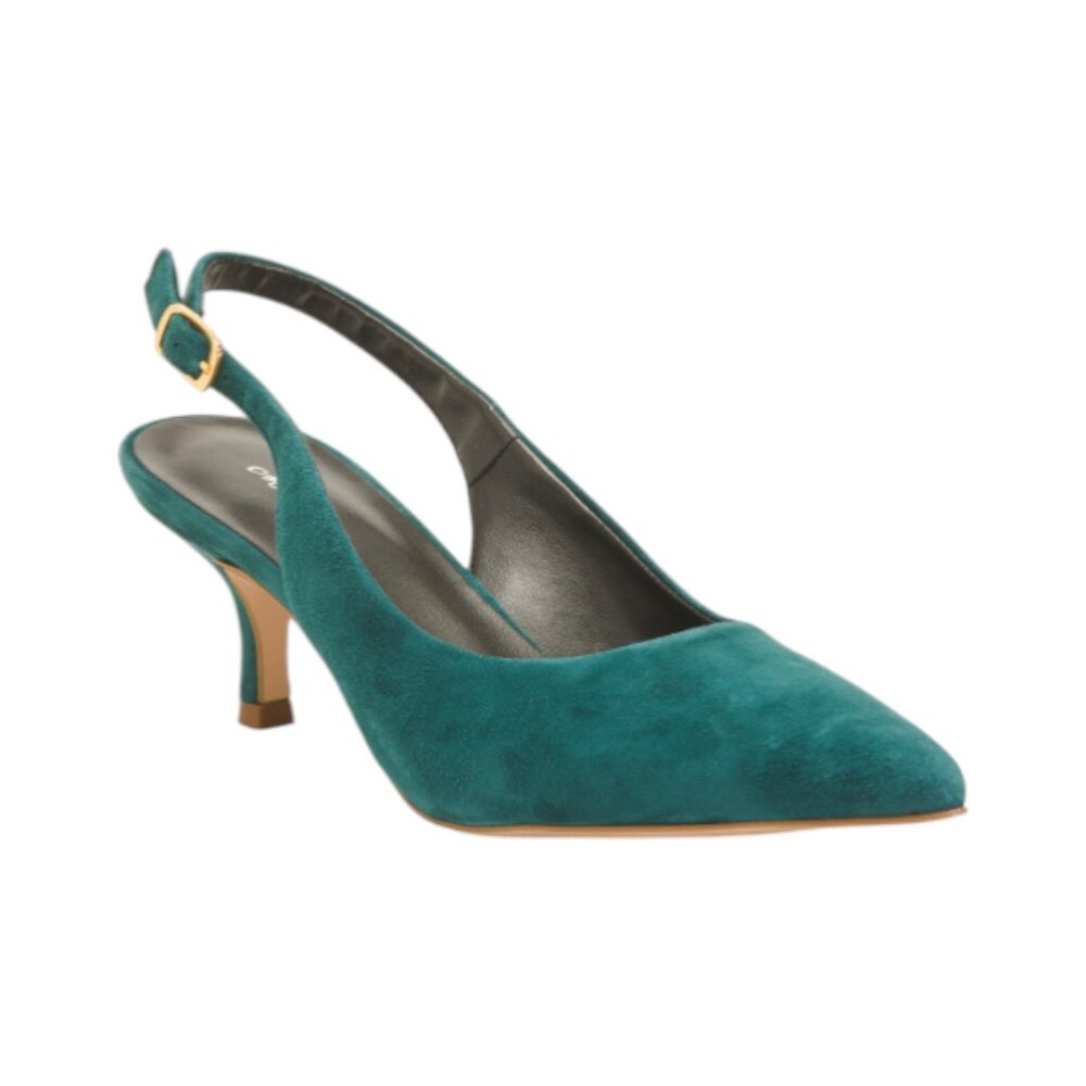 MIRROR Green Slingback Heeled Shoe With Pointy Toe